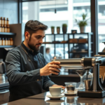 Questo puoi vederlo: un barista che serve un caffè con un cenno gentile