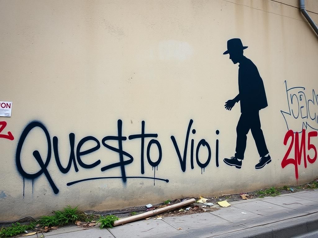 Questo puoi vederlo: un graffito poetico su un muro abbandonato