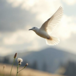 Questo puoi vederlo: una piccola farfalla bianca che vola tra i campi