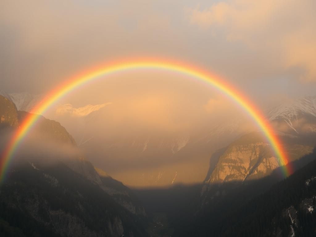 Questo puoi vederlo: un arcobaleno che compare mentre smette di piovere