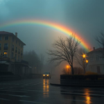 Questo puoi vederlo: un arcobaleno che appare dopo la pioggia