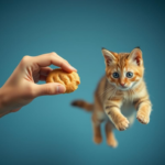 Questo puoi vederlo: una mano che porge un biscotto a un gatto randagio