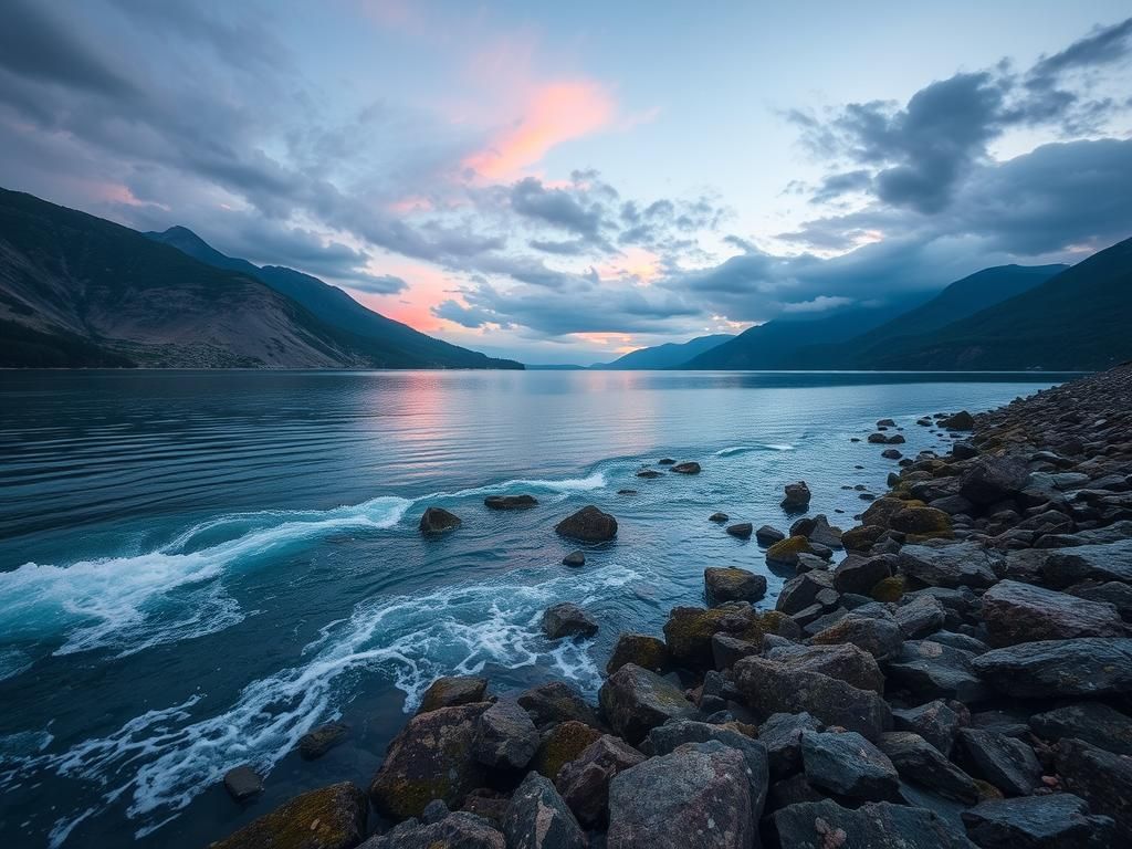 Questo puoi vederlo: una rondine che sfiora l’acqua di un lago al tramonto