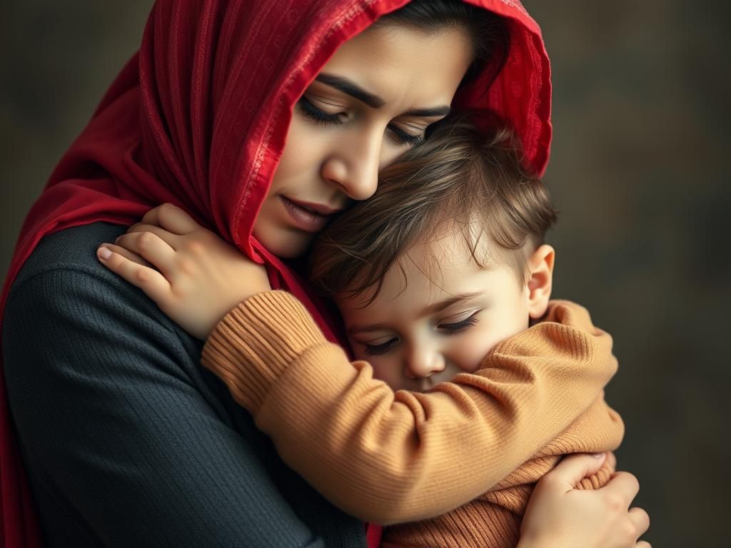 Questo puoi vederlo: una madre che bacia la fronte del figlio addormentato