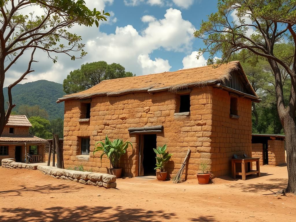 Questo puoi vederlo: un centro comunitario costruito con terra cruda e canna